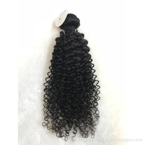 Sunlight 100% bresilienne cheveux humain extensions de cheveux kinky curly bundles with frontal closure cheveux humain